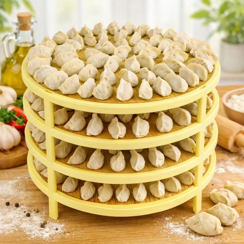 Бамбуковый Контейнер для заморозки пельменей и вареников - 3 ряда