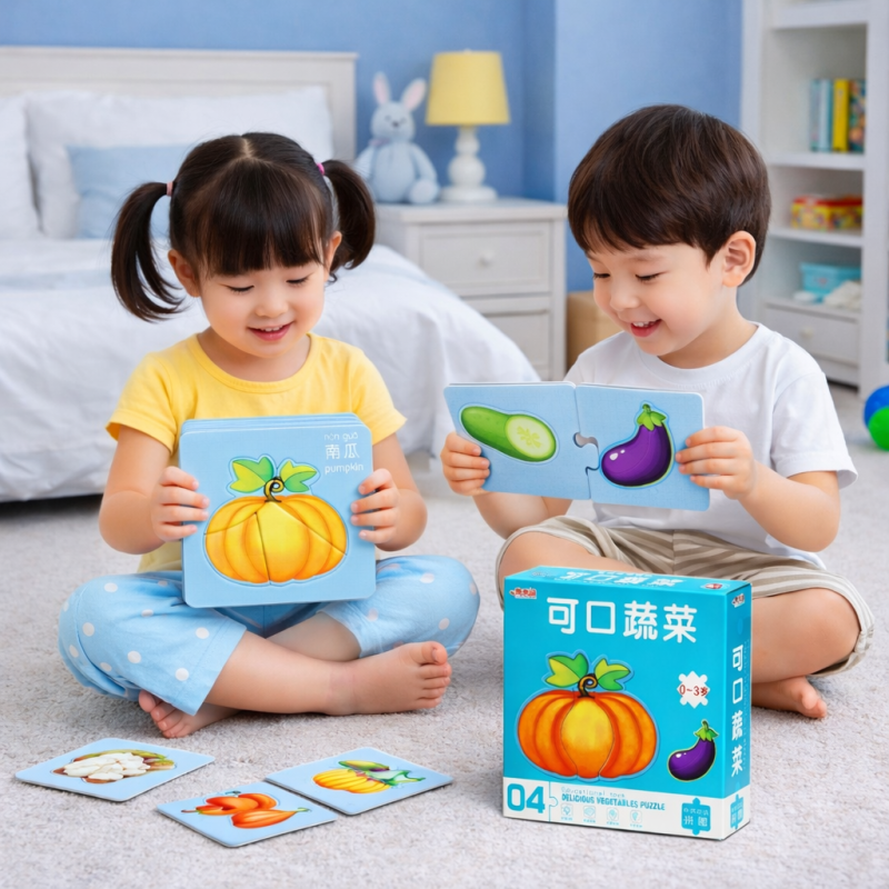 Детские развивающие пазлы "Вкусные овощи" 06
