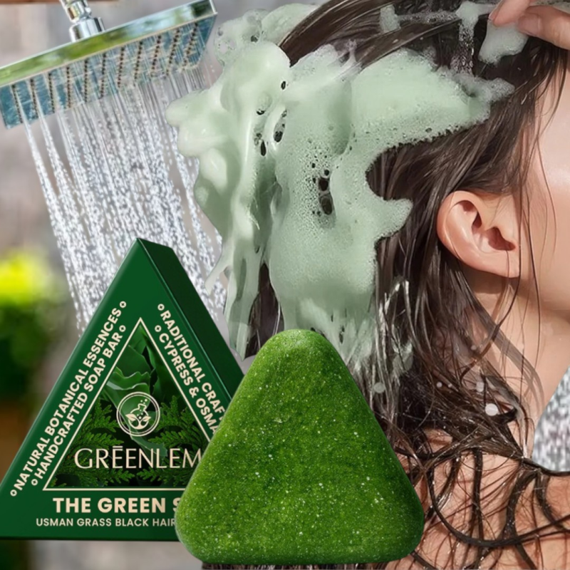 Китайское травяное мыло - шампунь  Greenlem Soap против выпадения волос , твердый, 120 мл
