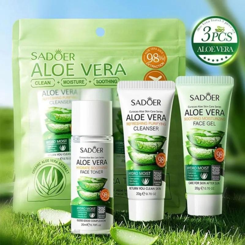SADOER Набор уходовой косметики для лица, 3в1, с экстрактом Алое