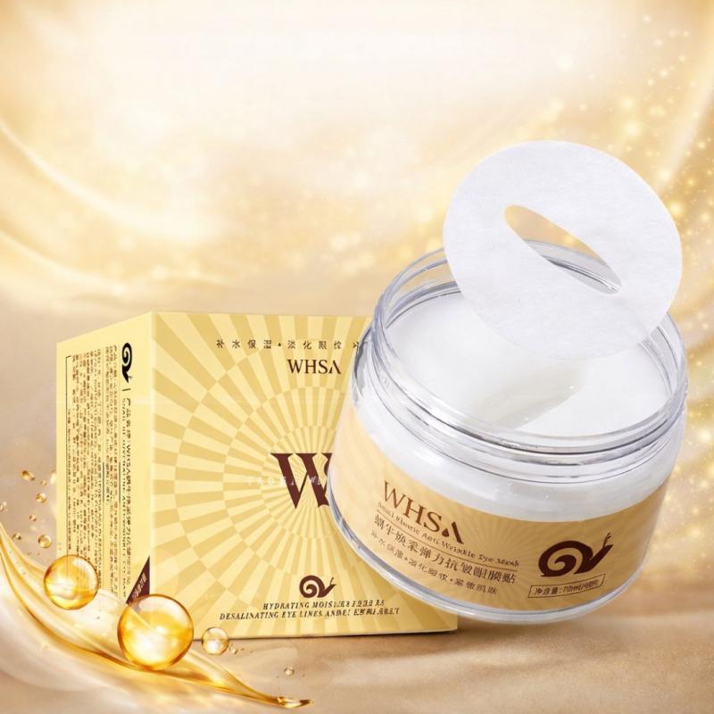 Whsa Патчи для глаз тканевые с муцином улитки для подтяжки