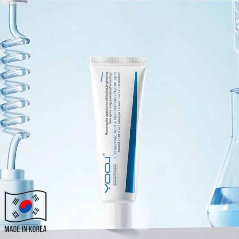 YOOJ Крем для лица от пигментных пятен, содержащий ниацинамид и транексамовую кислоту, предназначен для удаления веснушек, гиперпигментации, возрастных пятен, дефектов кожи, мелазмы. 50 мл.