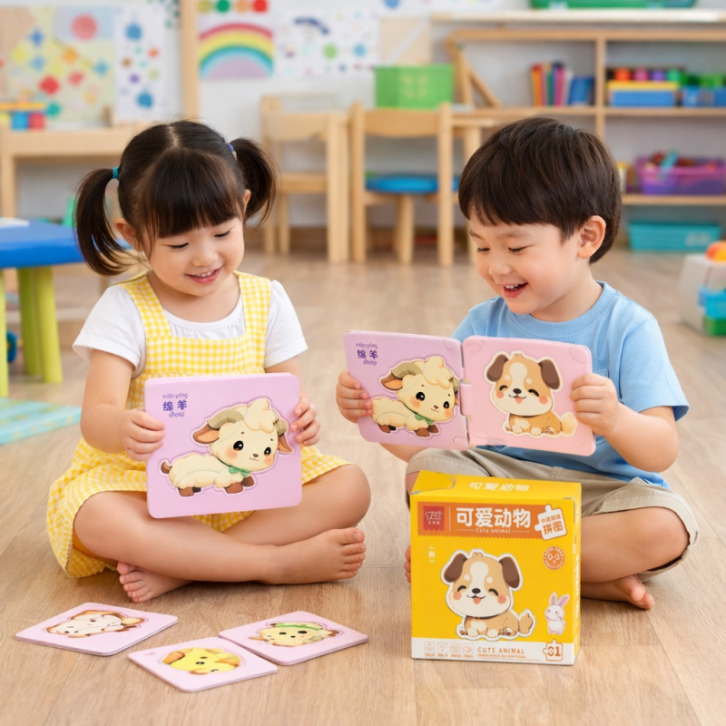 Детские развивающие пазлы "Домашние животные" 01