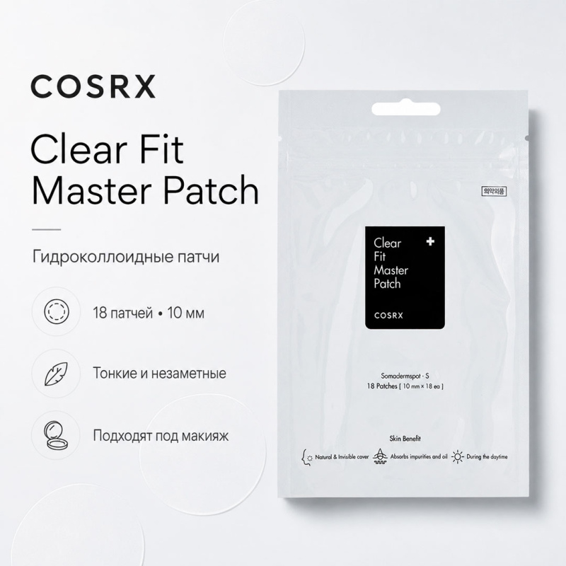Cosrx Антибактериальные точечные патчи от прыщей на лице CosRX Clear Fit