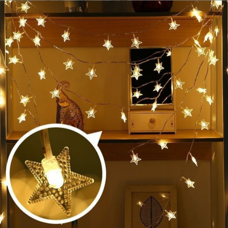 Гирлянда Звездочки, 40 ламп, 6 м