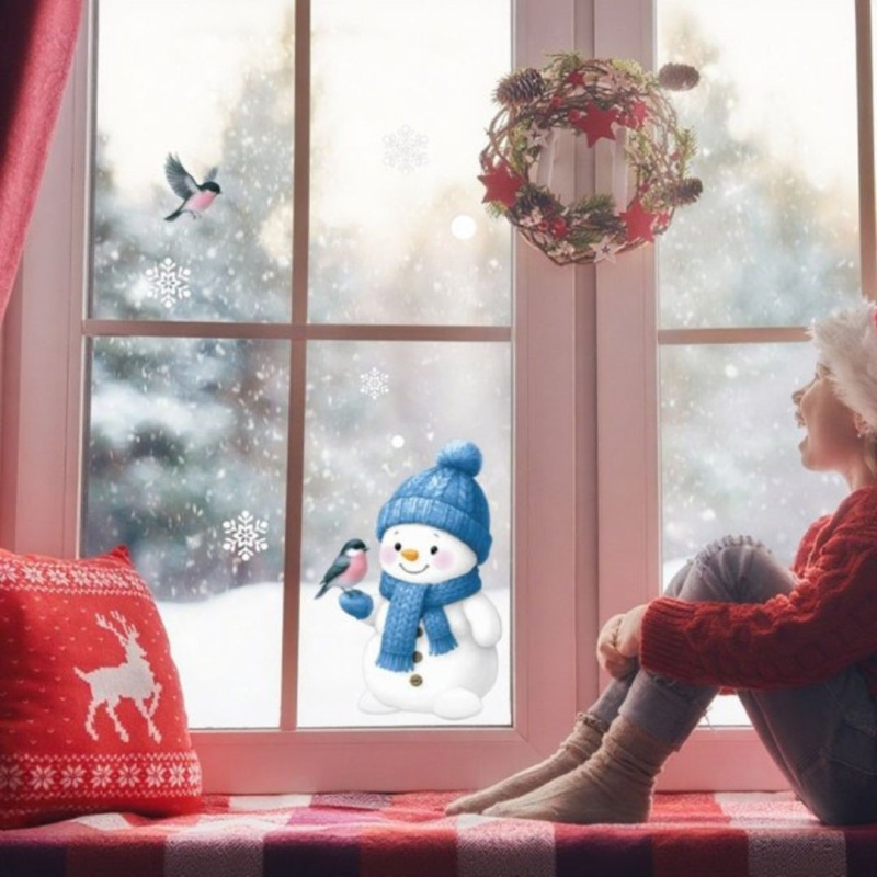 Рождественская стеклянная наклейка 20 х 30 см