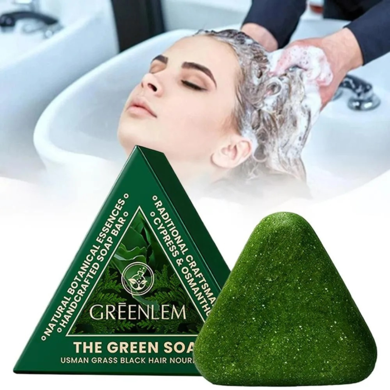 Китайское травяное мыло - шампунь  Greenlem Soap против выпадения волос , твердый, 120 мл