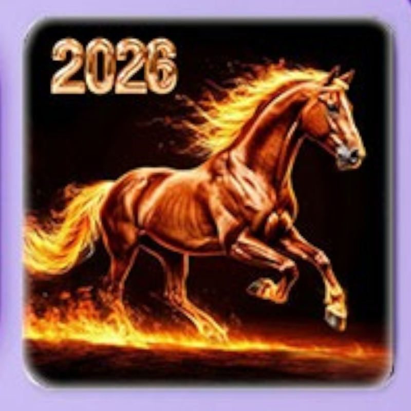 Готовые 3D наклейки «Символ года Огненная лошадь»