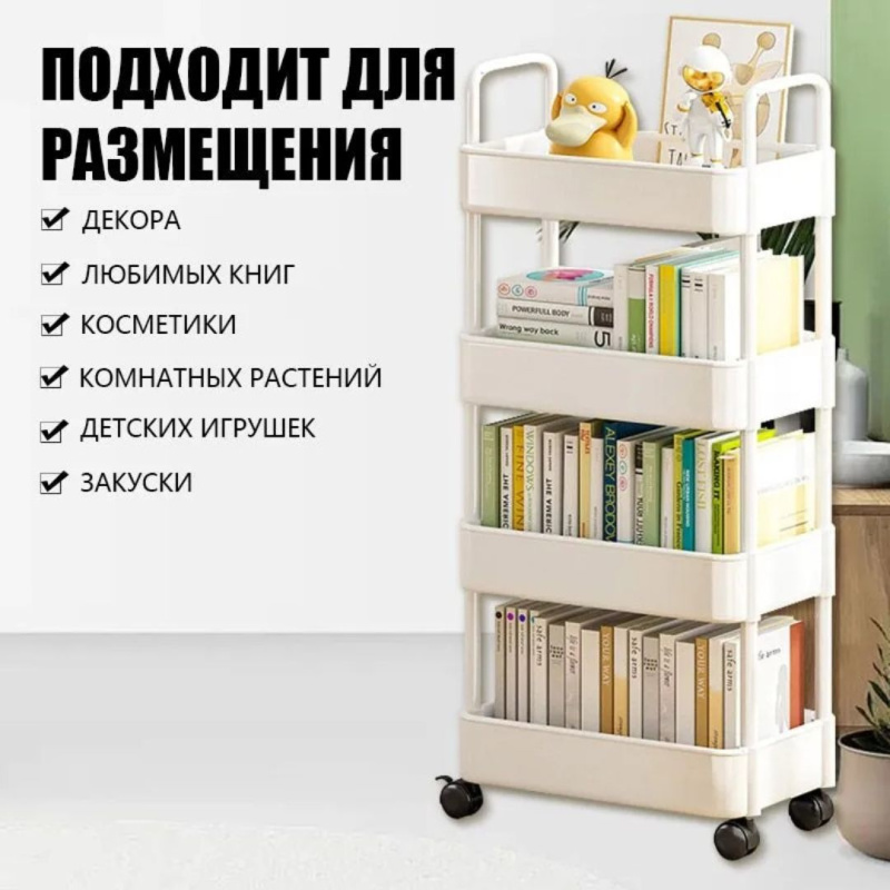 Полка на колесиках универсальная этажерка