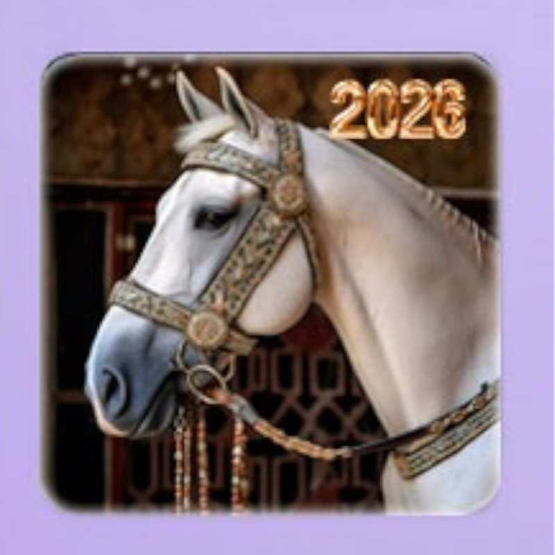 Готовые 3D наклейки «Символ года Огненная лошадь»