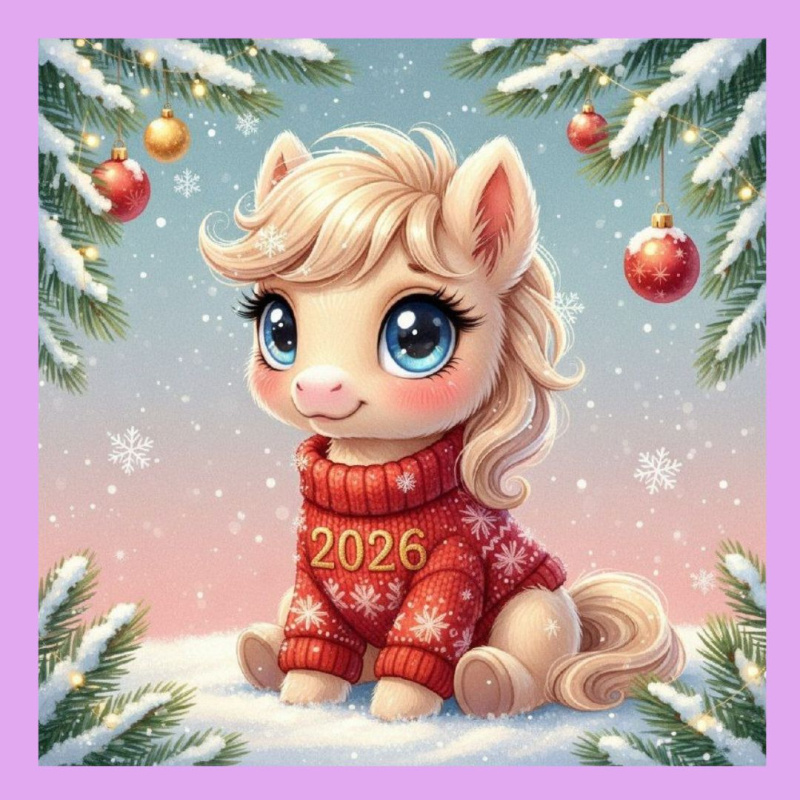 Готовые 3D наклейки «Символ года Огненная лошадь»