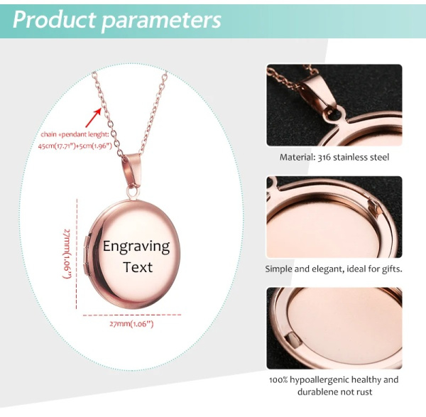 Целочка Медальон с гравировкой имени и фотографий для мужчин и женщин