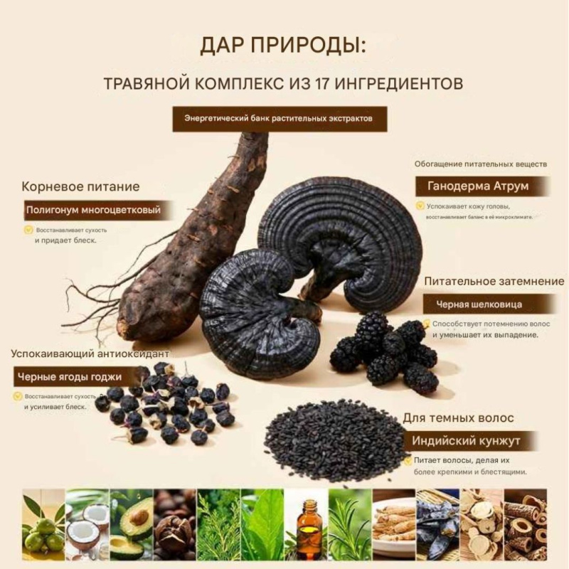 Твердое мыло-шампунь GreenLem Polygonum Multiflorum С Экстрактом Травы Усман Для Укрепления Волос И Борьбы С Выпадением Волос