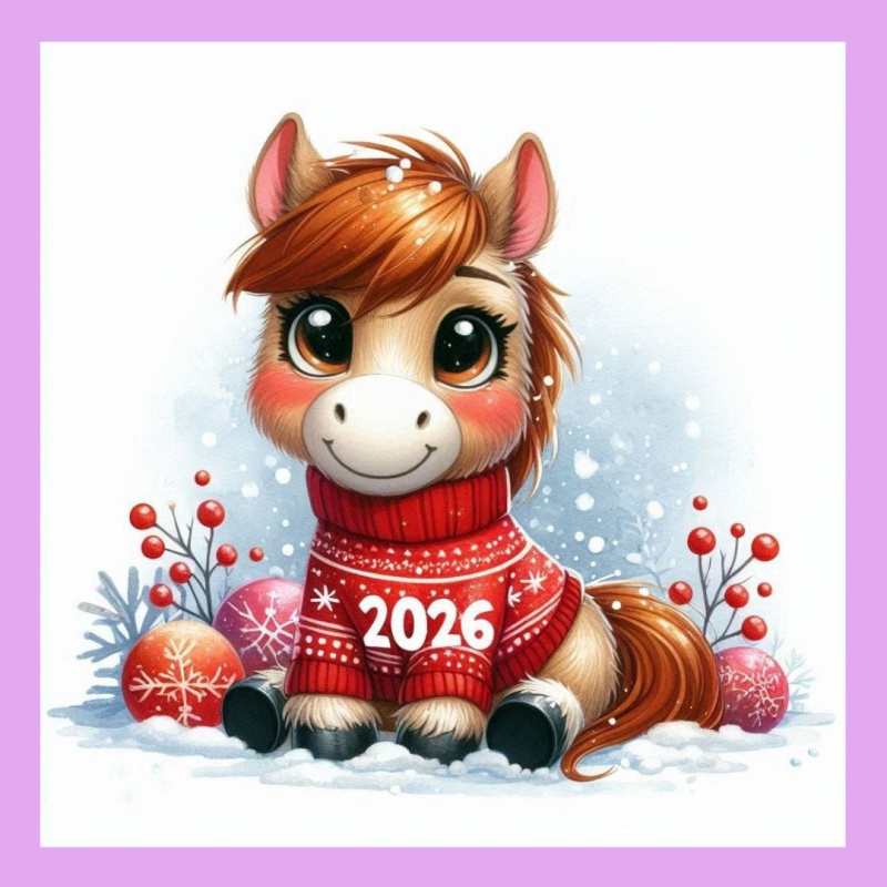 Готовые 3D наклейки «Символ года Огненная лошадь»